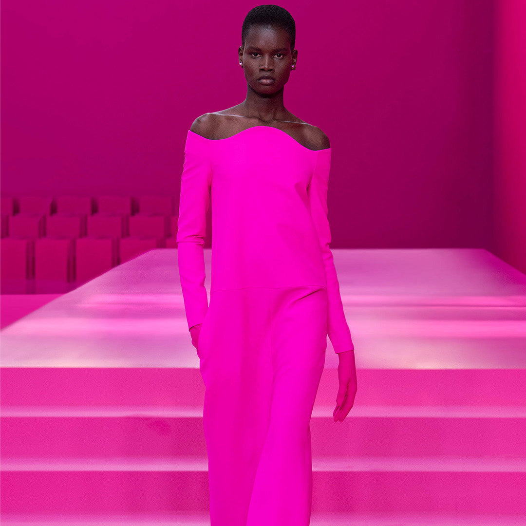 Pink Valentino model wearing pink
