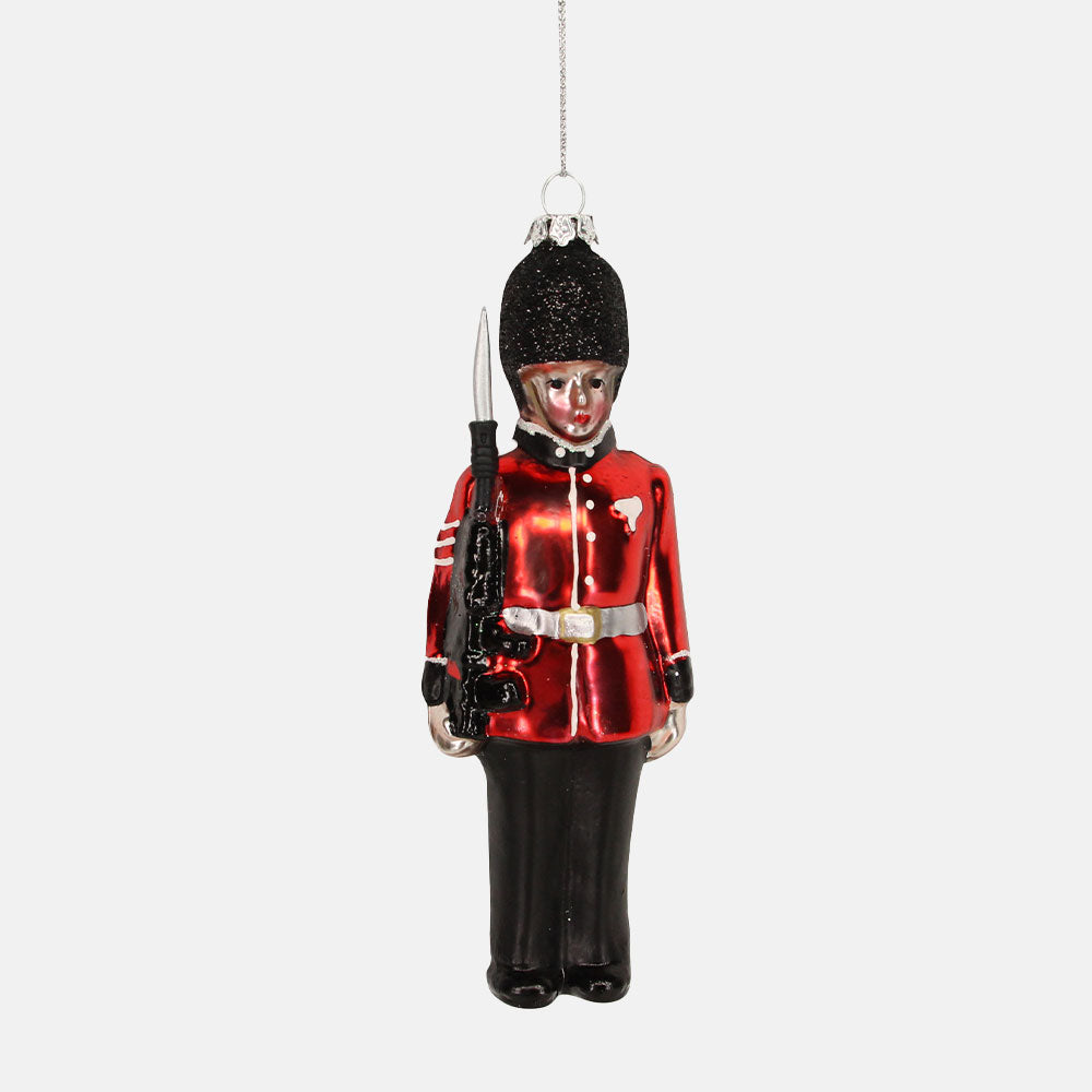 kings guard glass bauble hanging Christmas tree decoration