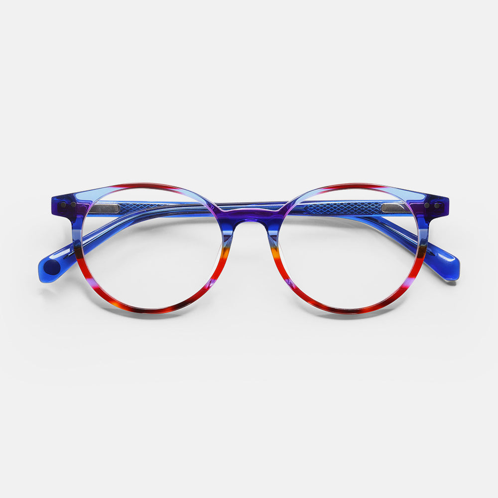 rainbow pride 'case closed' reading glasses, made by Eyebobs