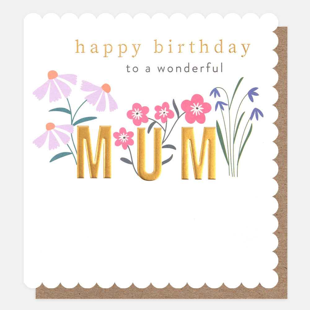 colourful flowers happy birthday to a wonderful mum card
