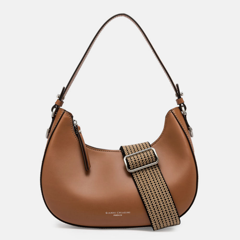 brown leather Bianca crossbody bag, made in Italy by Gianni Chiarini