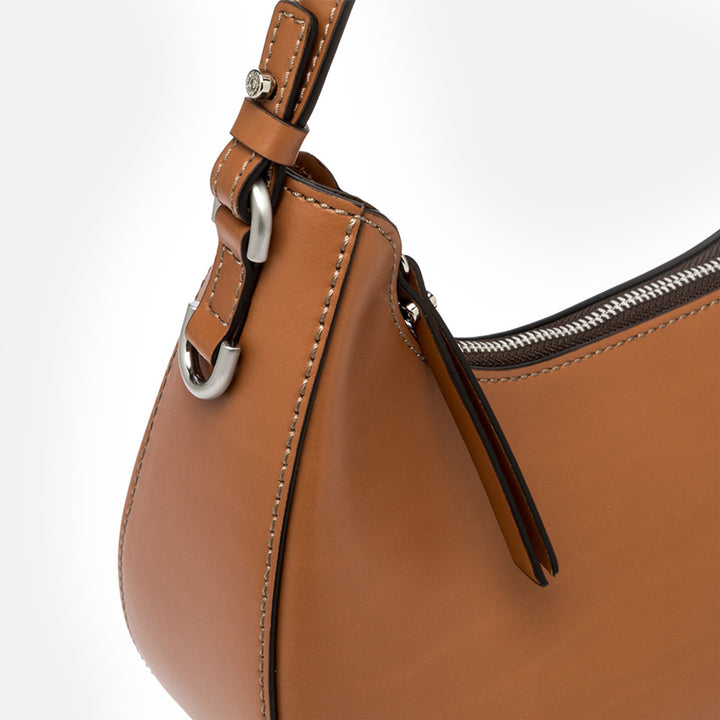 brown leather Bianca crossbody bag, made in Italy by Gianni Chiarini