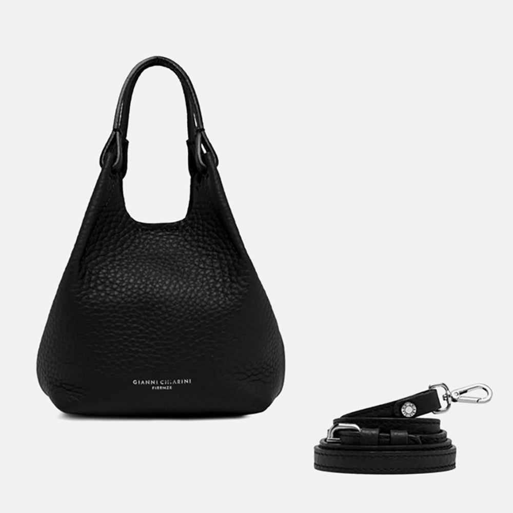 Black Leather Dua Tote Bag