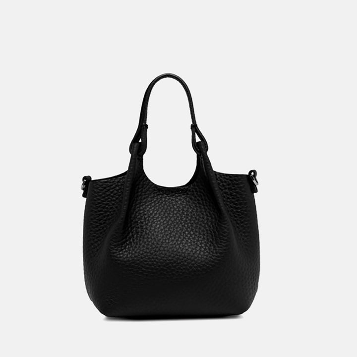 black leather dua tote bag, made in Italy by Gianni Chiarini