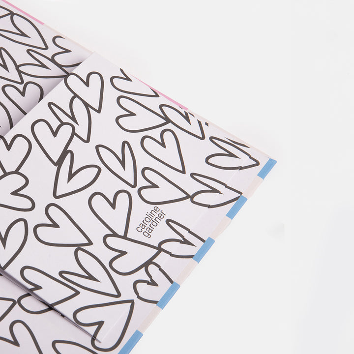 blue, pink & khaki Block Stripe Case Bound Notebook