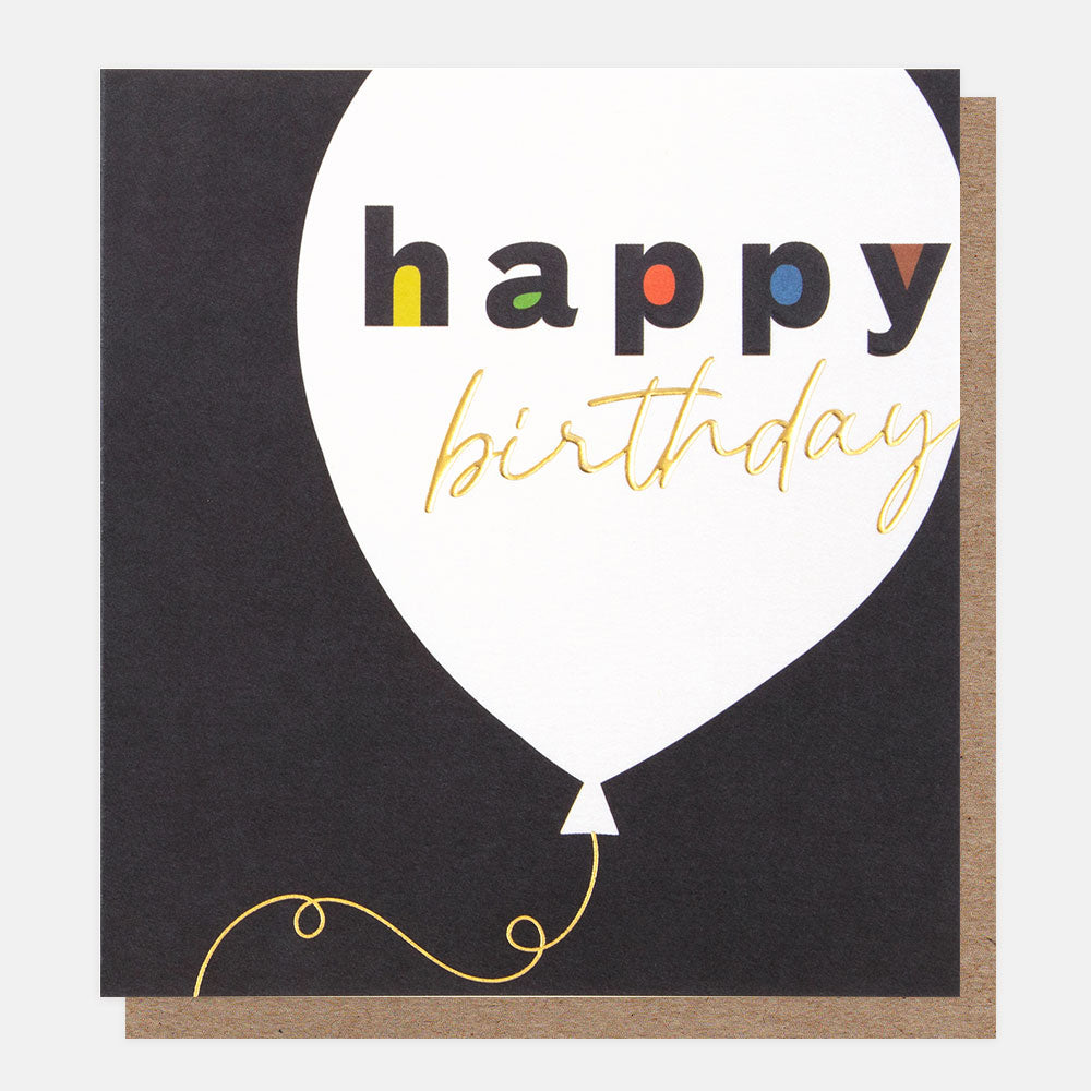 happy birthday balloon on dark background card 