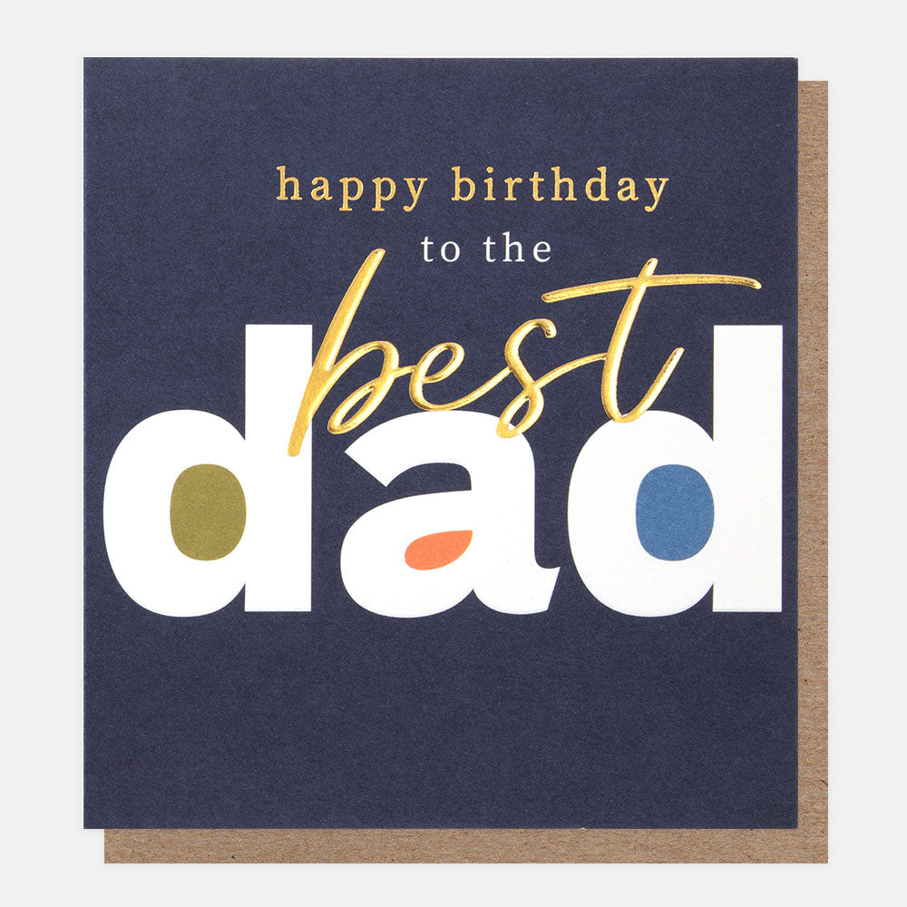 navy and gold letters happy birthday to the best dad card