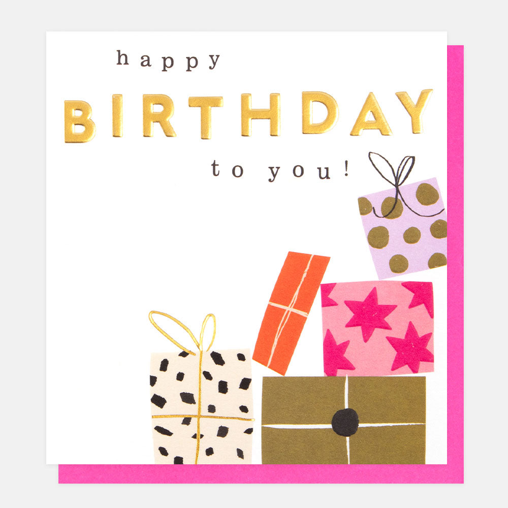 colourful presents happy birthday to you card