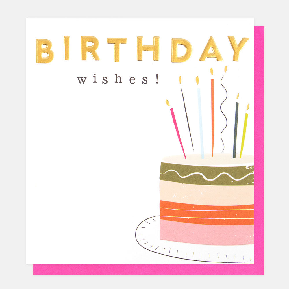 cake & candles 'birthday wishes' card
