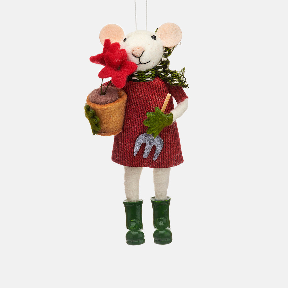 gardening mouse felt hanging Christmas tree decoration