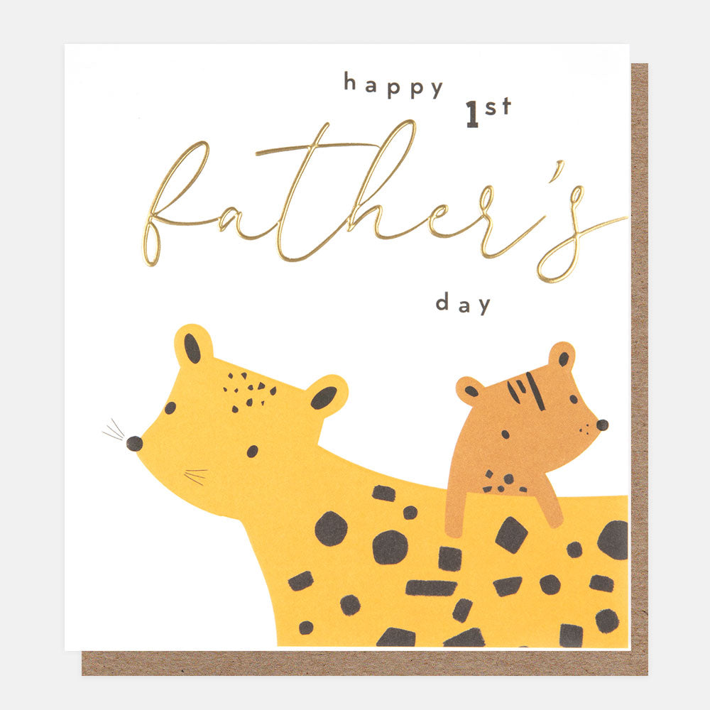 cheetah cub and dad 1st father's day card