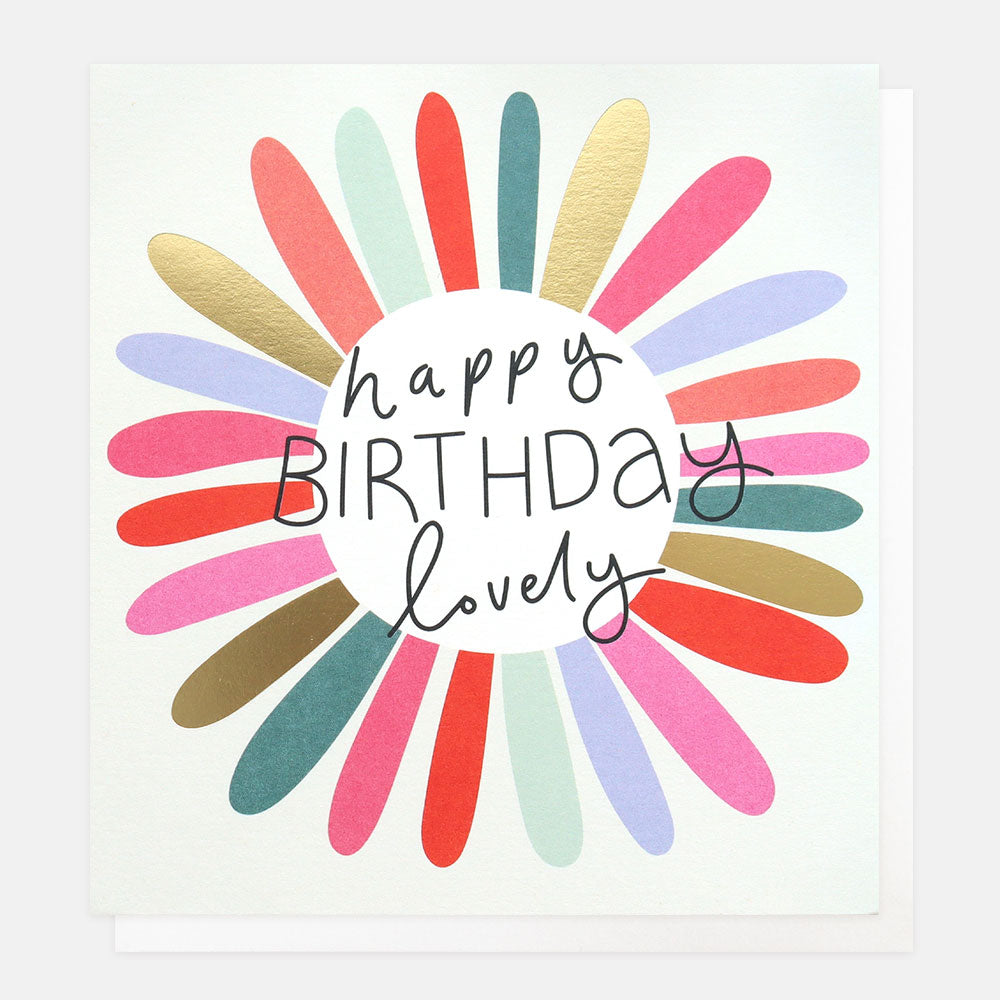 colourful flower happy birthday lovely card