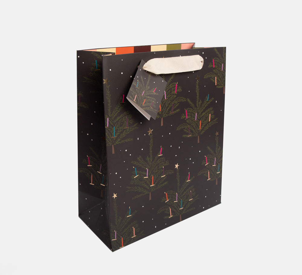 Trees & Candles Large Christmas Gift Bag
