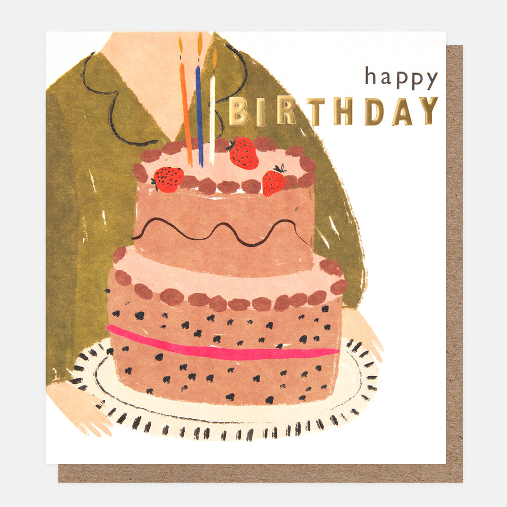 cake & candles happy birthday card