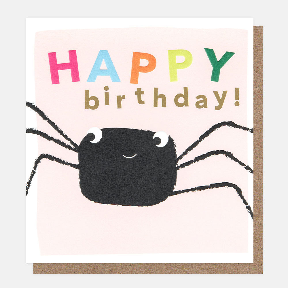happy birthday smiling spider birthday card