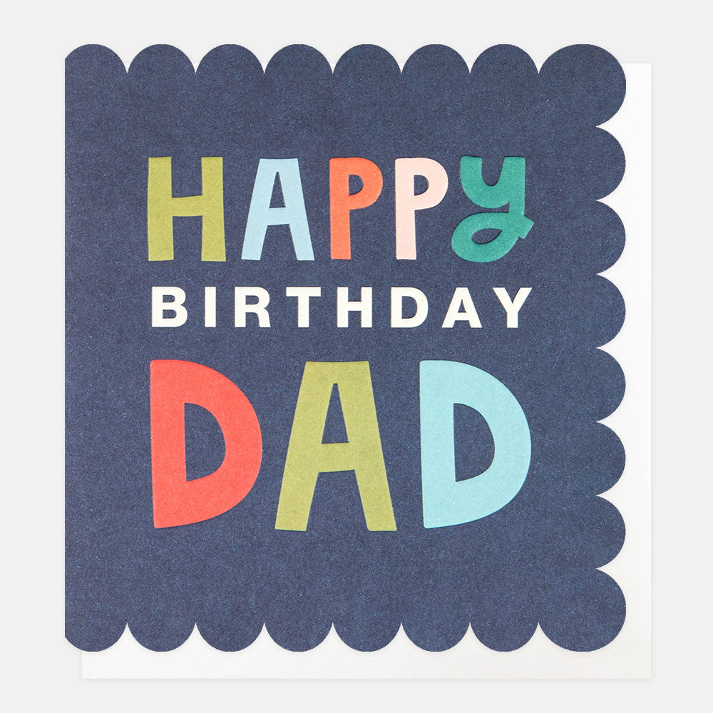 blue scallop edge happy birthday dad card