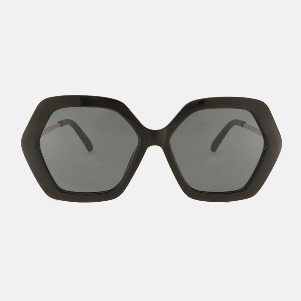 Charly Therapy Iman black hexagonal sunglasses