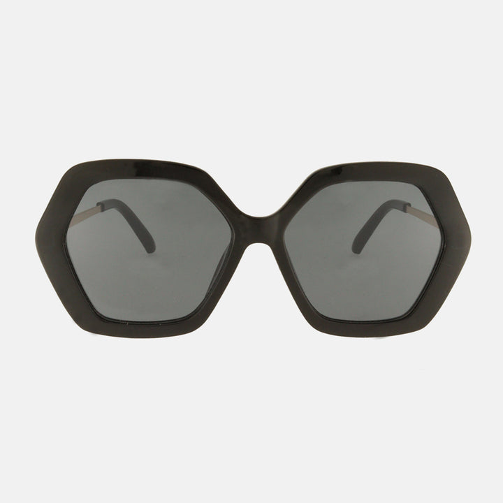 Charly Therapy Iman black hexagonal sunglasses
