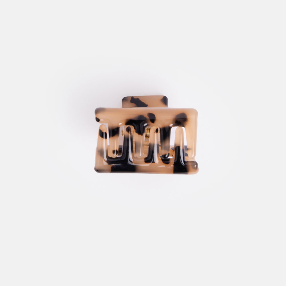 Light Tortoiseshell acetate square Hair Claw