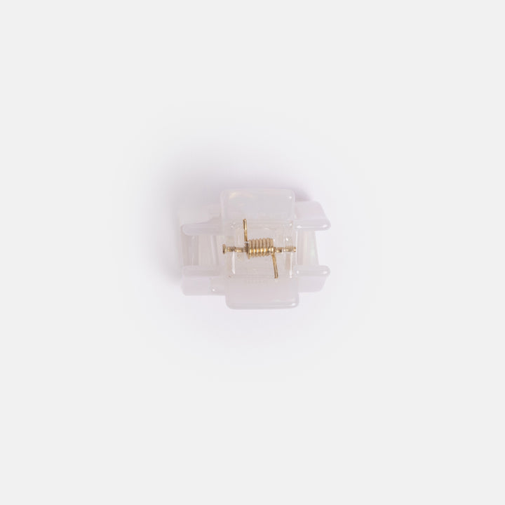 white pearlescent acetate Mini Square Hair Claw