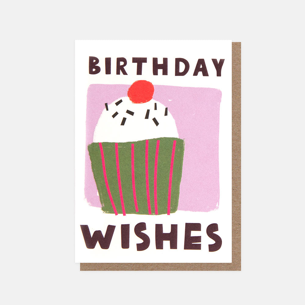 colourful cupcake birthday wishes card