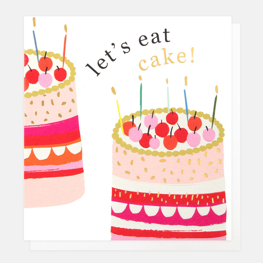 cake & candles let's eat cake birthday card