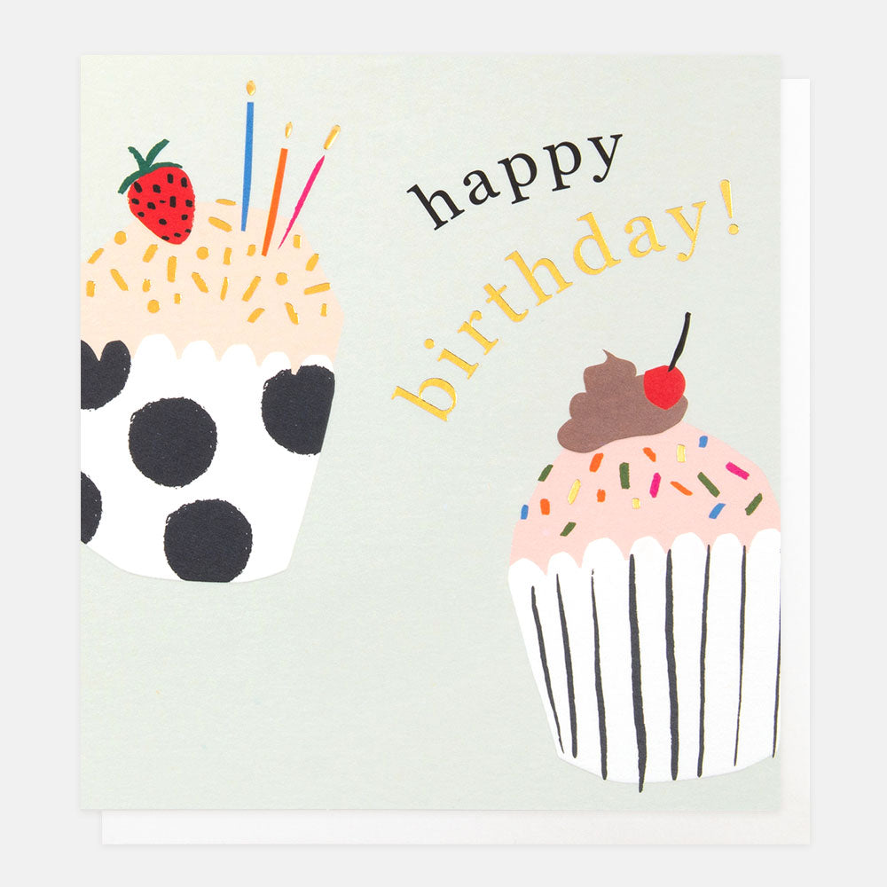 colourful cupcakes happy birthday card