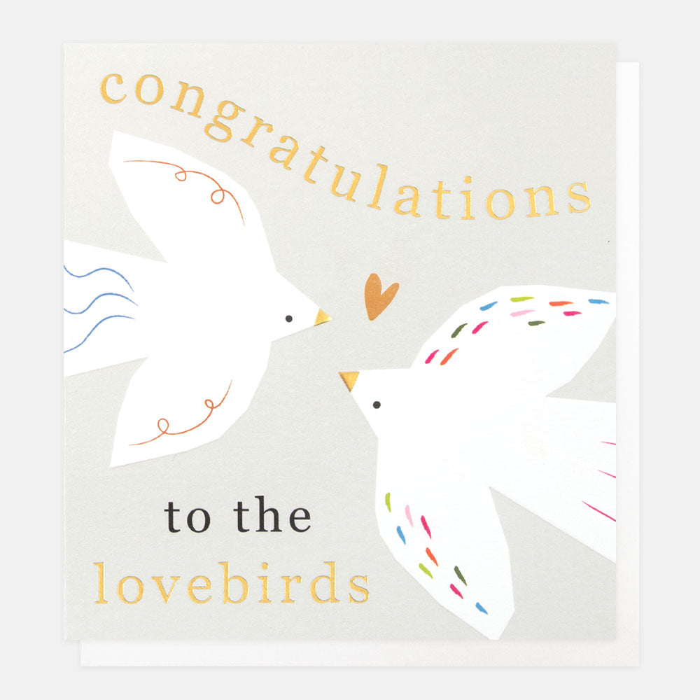 congratulations to the lovebirds card for anniversary, engagement or wedding