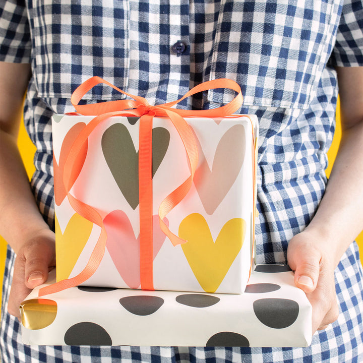 Multi Coloured Hearts Wrapping Paper