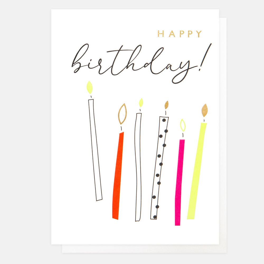 colourful candles happy birthday card