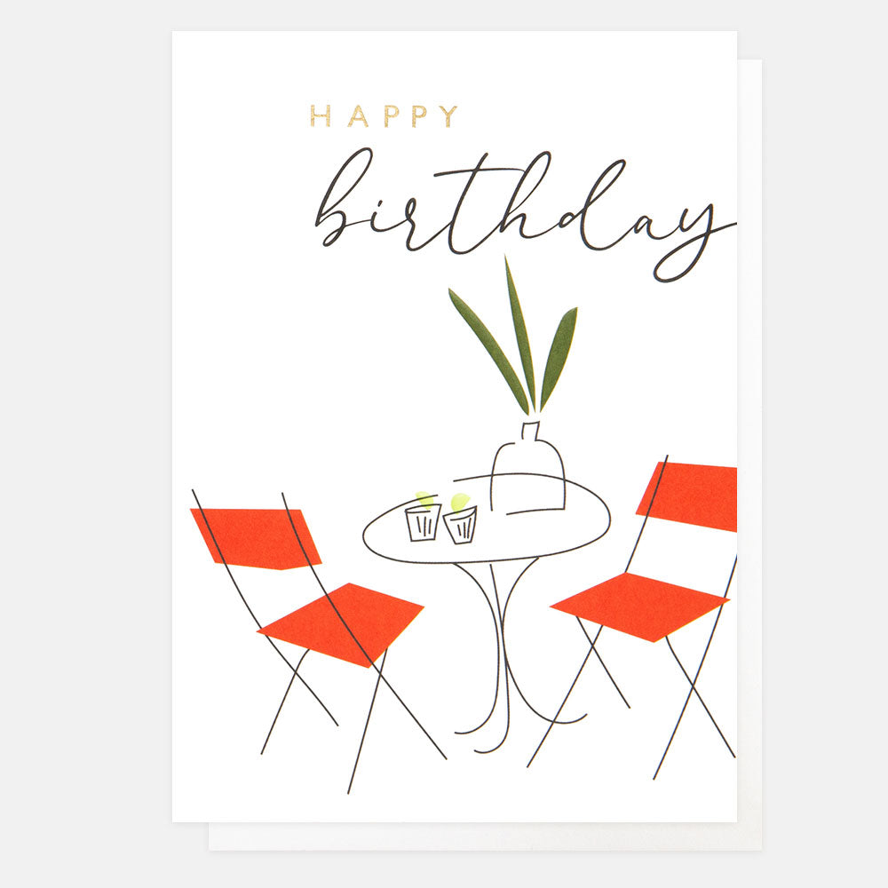 al fresco drinks outside birthday card