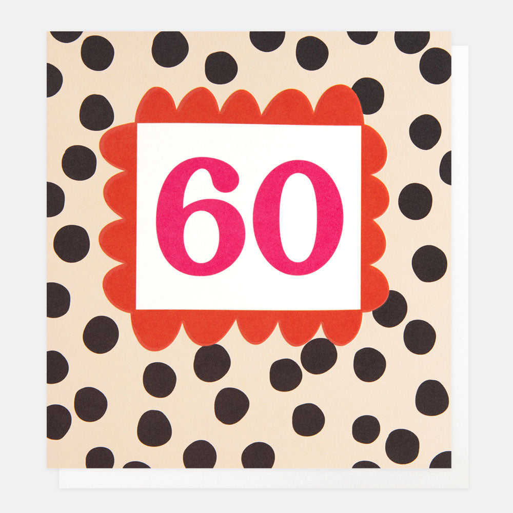 charcoal dots 60th birthday card