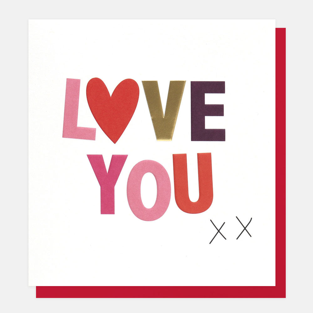 love you kisses card for anniversary or valentine's day