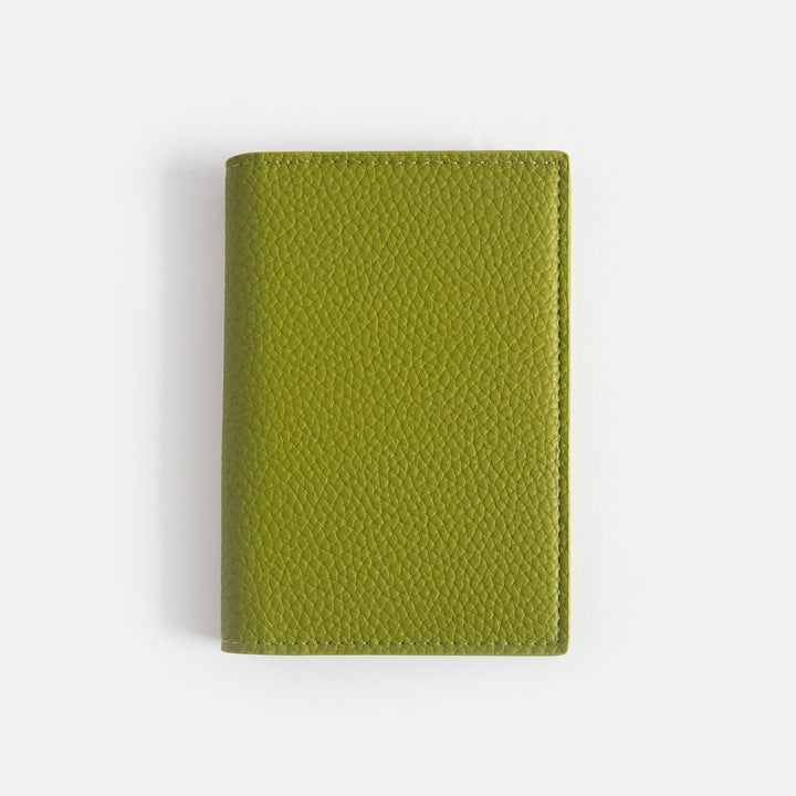 moss green vegan leather passport and document holder