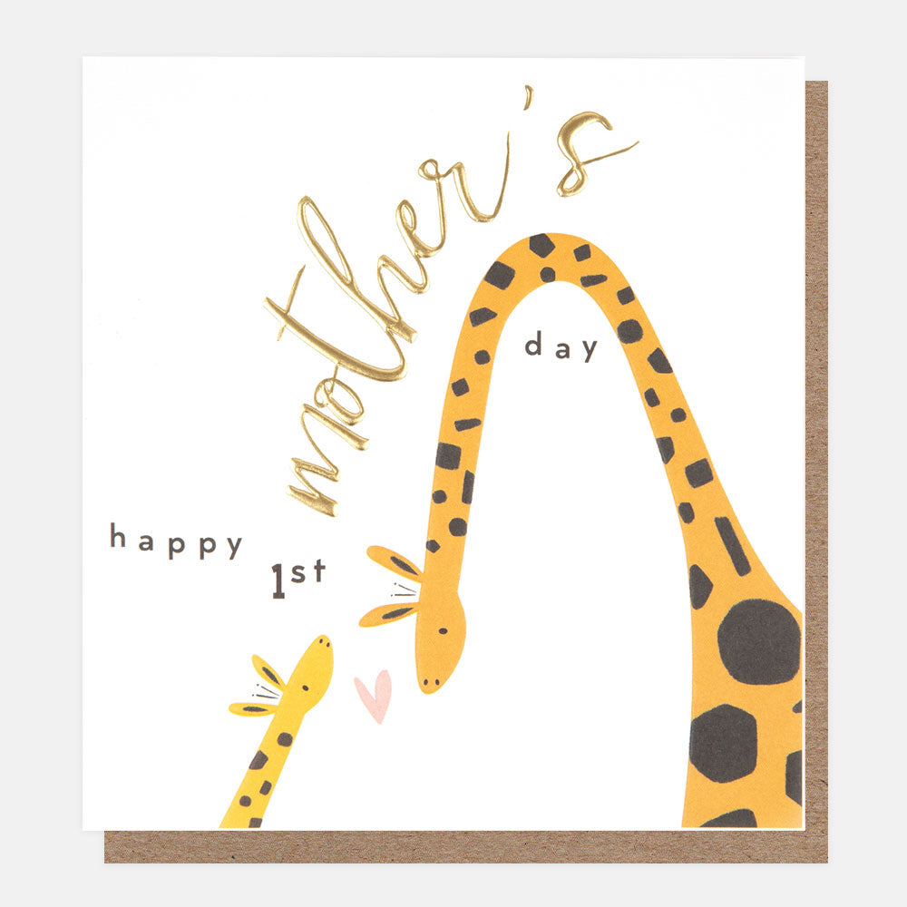 giraffes & heart 1st mother's day card