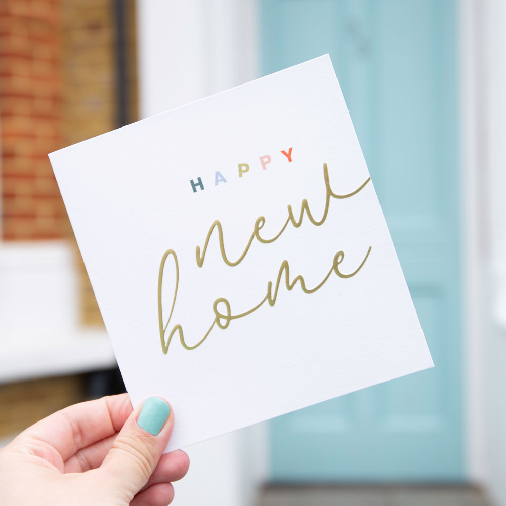 Gold Calligraphy New Home Card