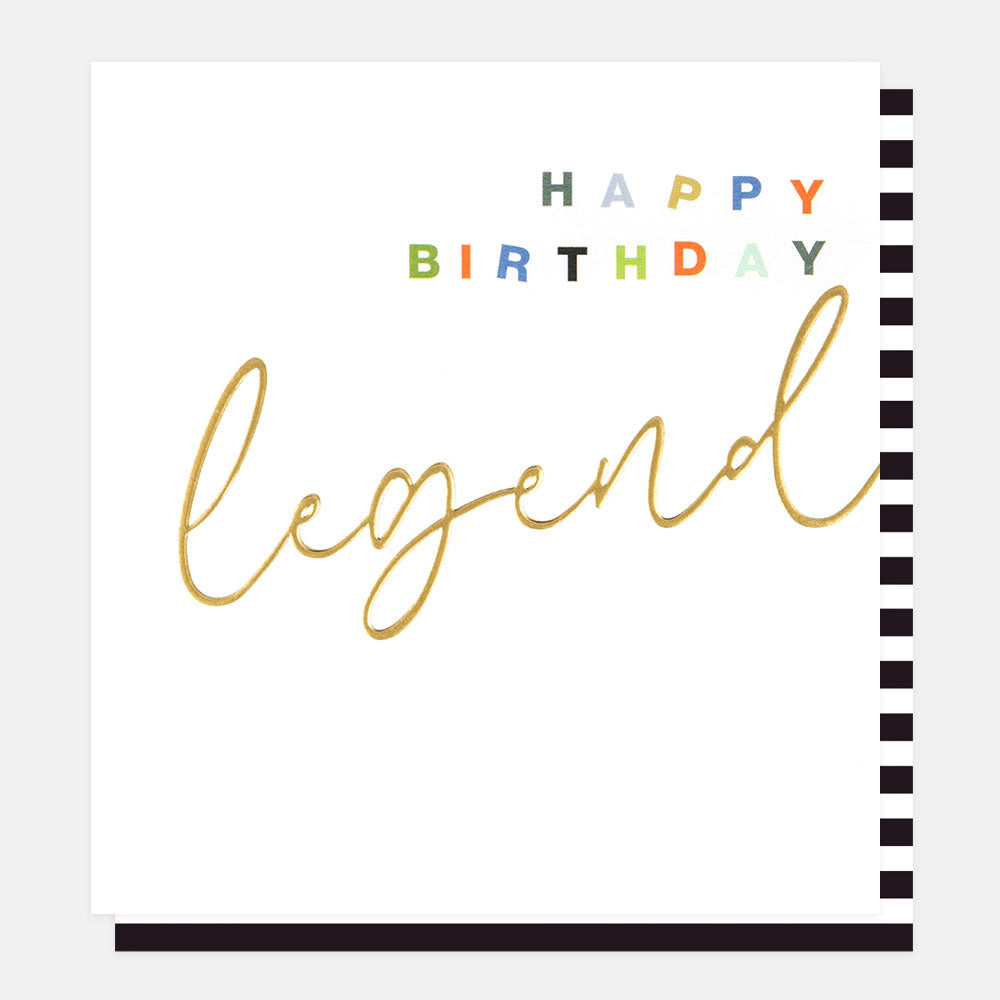 gold foil lettering happy birthday legend card
