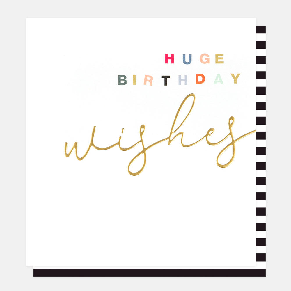gold foil lettering huge birthday wishes card