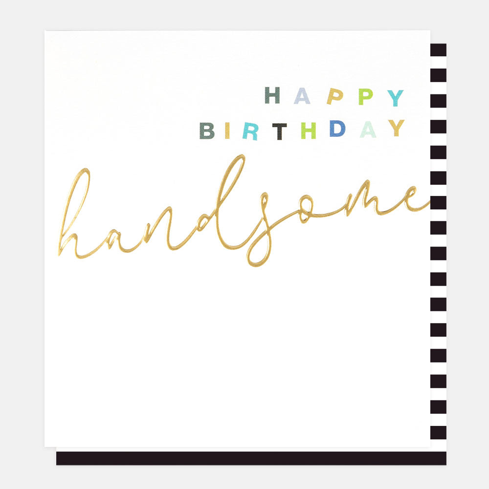 gold foil lettering happy birthday handsome card