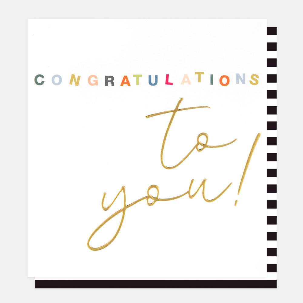 gold foil lettering congratulations to you card