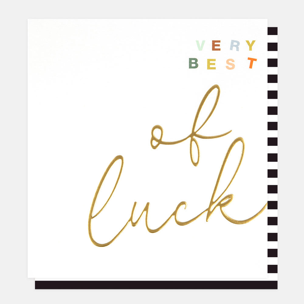 gold foil lettering very best of luck card