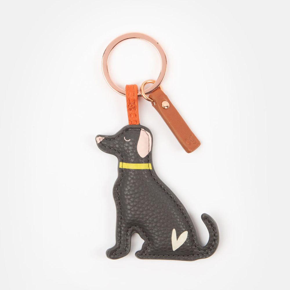 PERIMADE & Co. Long Ears Dog Leather Keychain, Black