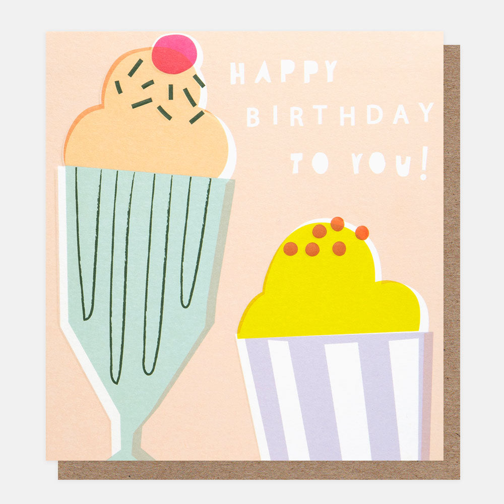 ice cream sundaes happy birthday to you card