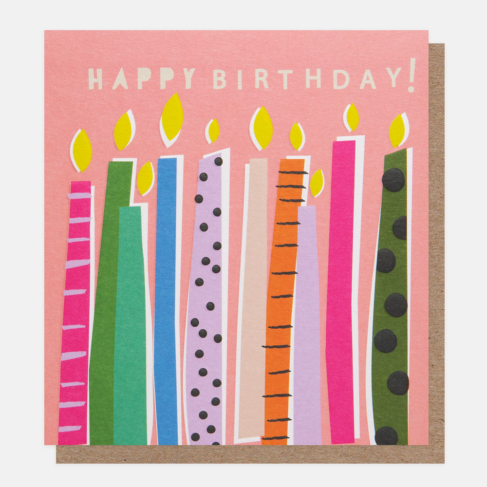 colourful candles happy birthday card