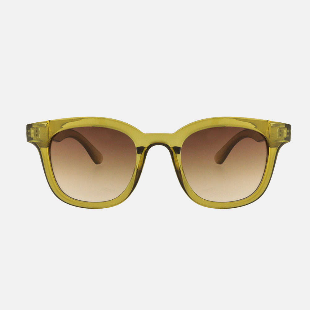 kiwi green sunglasses with brown gradient lenses