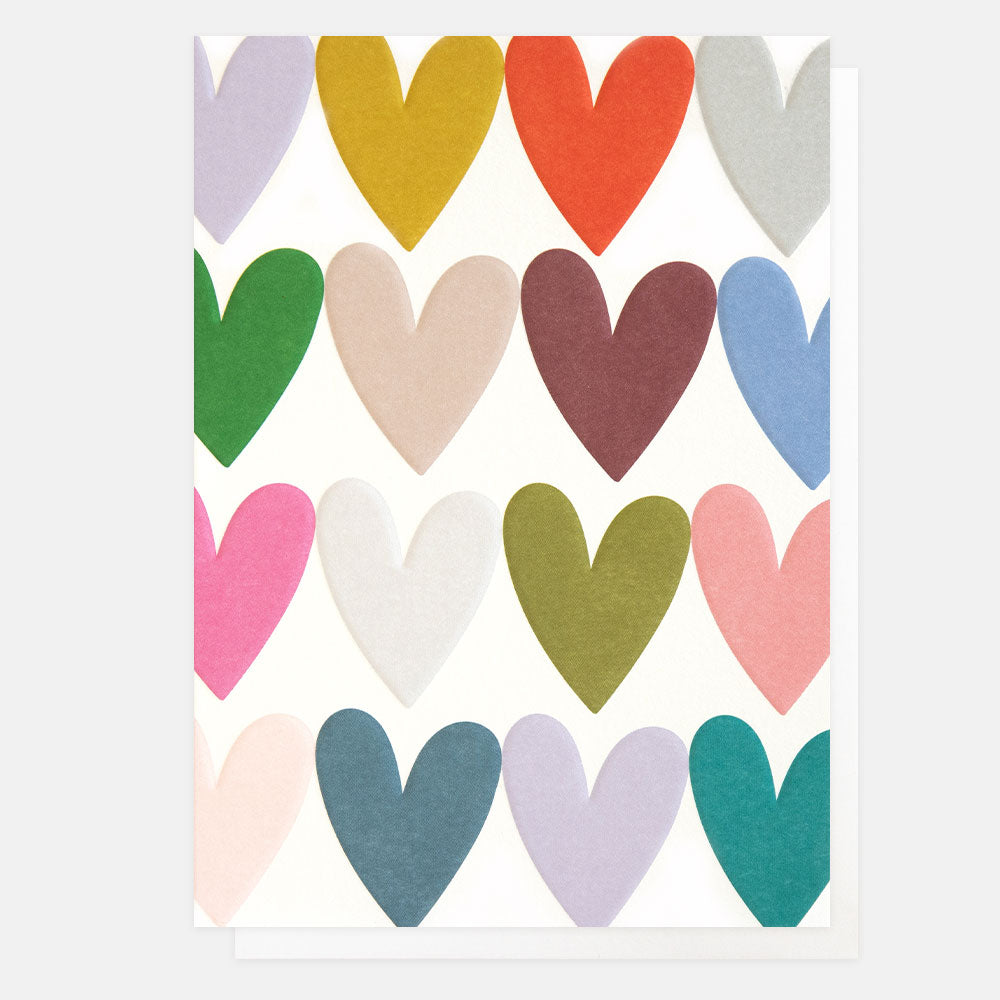 colourful hearts everyday card for birthday, anniversary, wedding, engagement