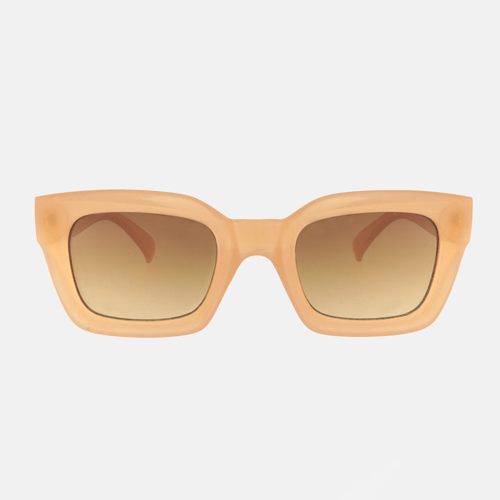 pink wide rectangular framed Rosie sunglasses, by Charly Therapy