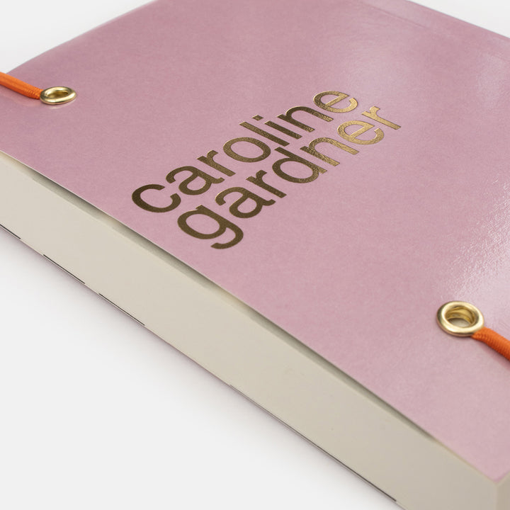 pink with gold heart small soft cover notebook
