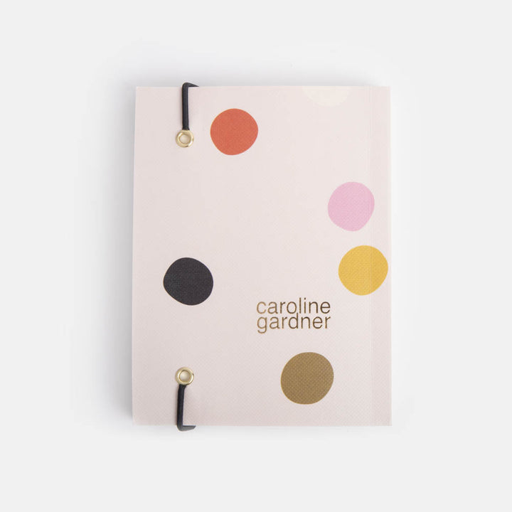 pale pink with colourful spots mini soft cover notebook