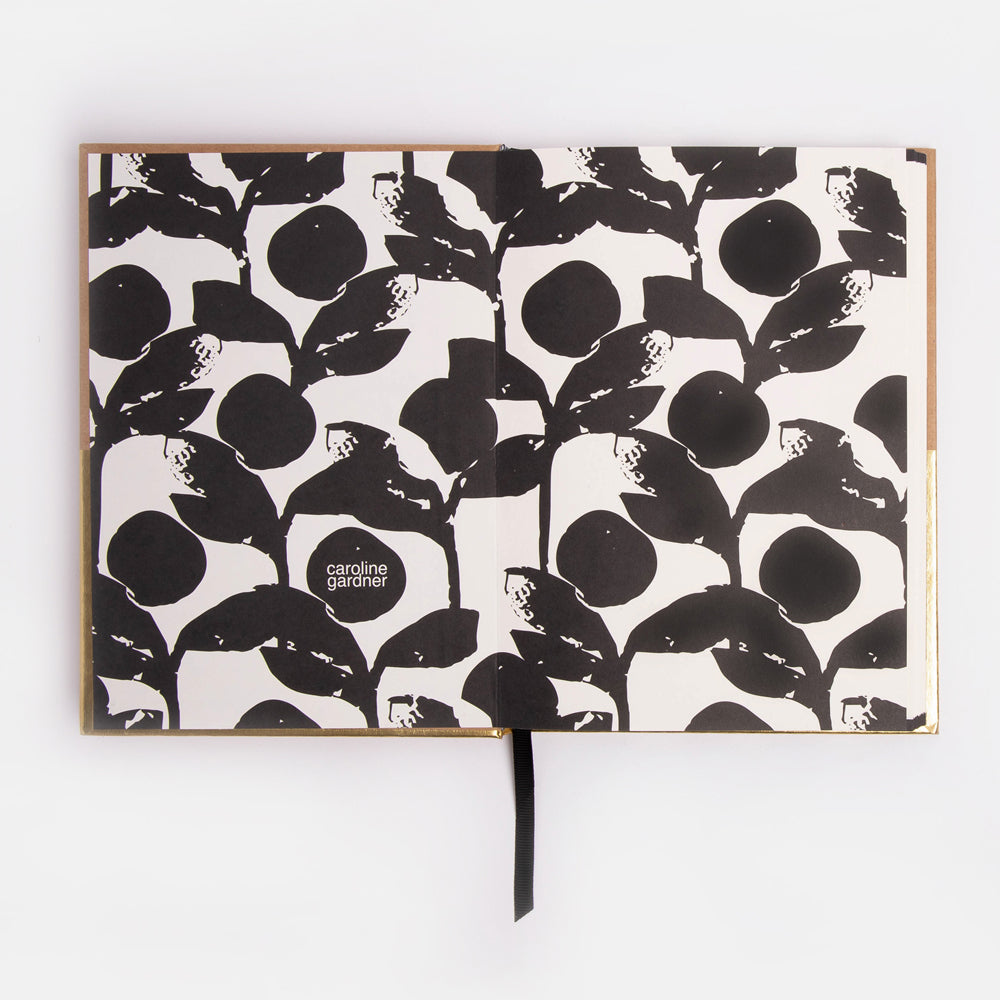 Kraft brown & gold slim hardback notebook